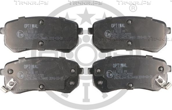 Тормозные колодки Optimal задние для Hyundai i10 I 2008-2013. Артикул BP-12355