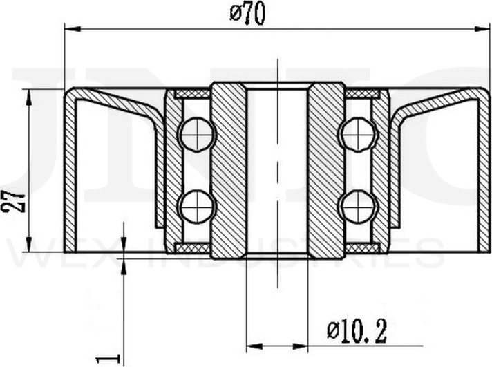 Ролик поликлинового ремня направляющий (Unio). Артикул TNS-10191