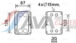 Радиатор масляный (маслоохладитель) для двигателя AVA (алюминий) для Renault Vel Satis I 2005-2009. Артикул RT3631