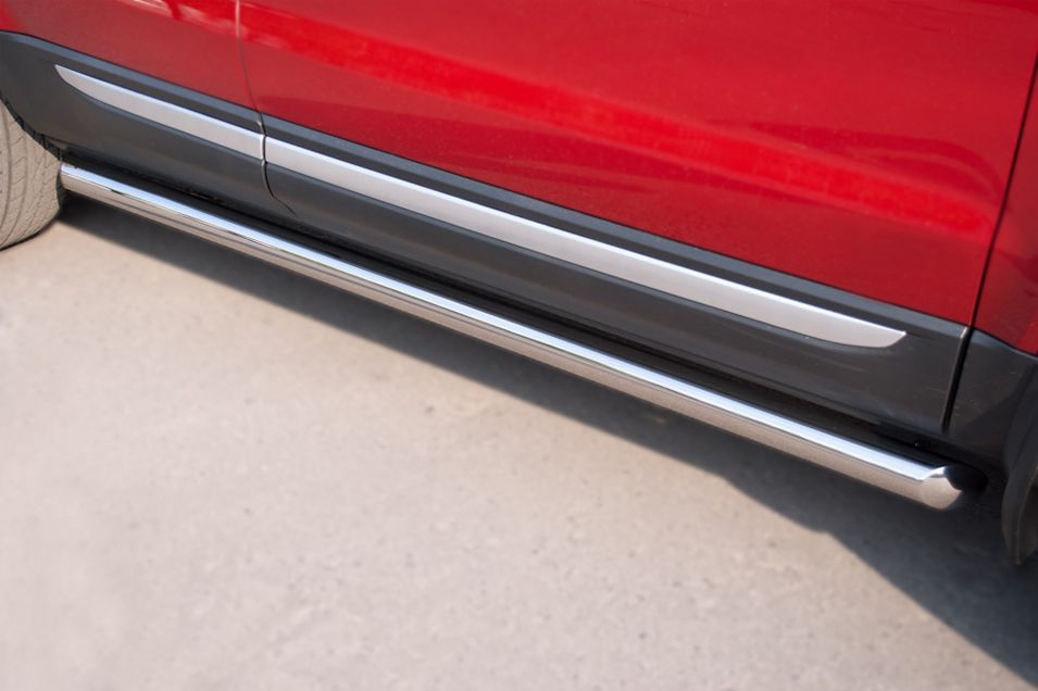 Защита порогов RusStal труба d63 (вариант 1) для Land Rover Range Rover Evoque I Prestige, Pure 2011-2018. Артикул REPT-0008041