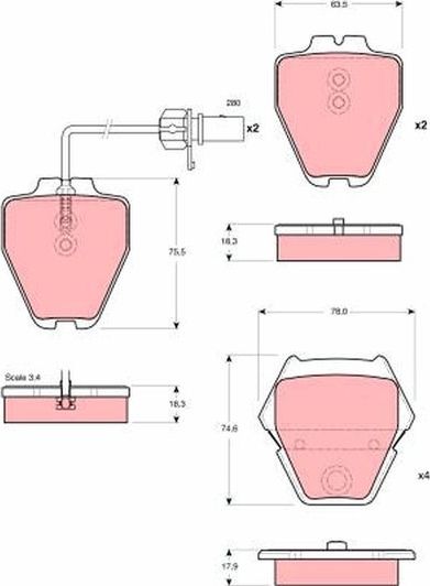 Тормозные колодки TRW. Артикул GDB1505