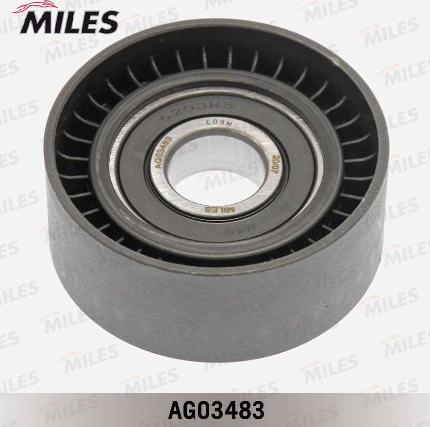 Направляющий (ведущий) ролик приводного поликлинового ремня Miles. Артикул AG03483