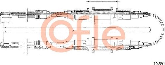 Трос ручника (тросик ручного тормоза) Cofle. Артикул 10.591