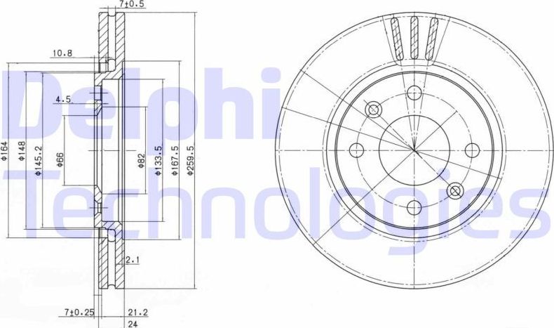 Тормозной диск Delphi. Артикул BG2871