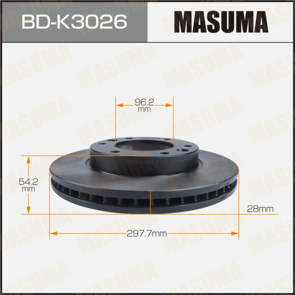 Диск тормозной MASUMA, front HYUNDAI H-1 II 08-21 [уп.2] Masuma. Артикул BDK3026