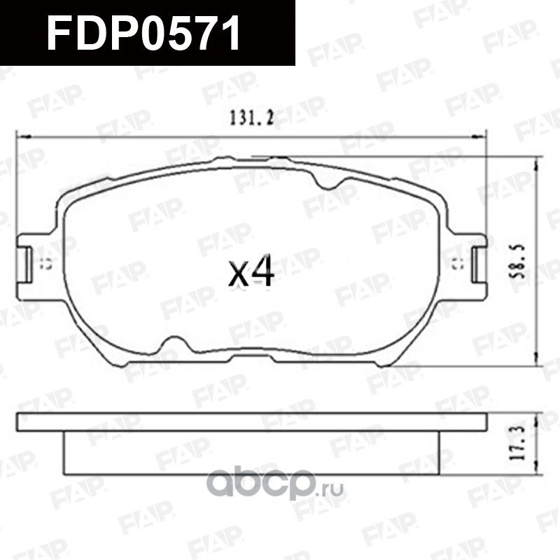 FDP0571 Тормозные колодки дисковые CERAMIC (FAP). Артикул FDP0571