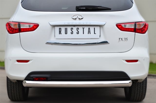 Защита RusStal заднего бампера d76 (дуга) для Infiniti JX 35 2013-2025. Артикул JXZ-001465