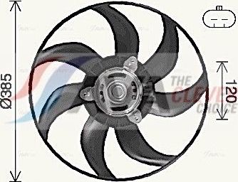 Вентилятор радиатора двигателя AVA для Fiat Linea 2006-2026. Артикул FT7617