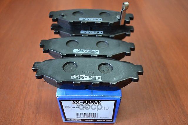 AN-696WK КОЛОДКИ ТОРМОЗНЫЕ ЗАДНИЕ SUBARU FORESTER 07-, IMPREZA 03-09 (Akebono). Артикул AN696WK