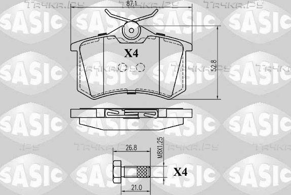 Тормозные колодки Sasic задние для Volkswagen Scirocco II 1985-1992. Артикул 6210014