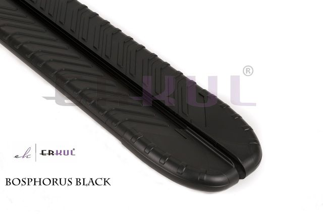 Пороги алюминиевые Bosphorus Black для Acura MDX III 2013-2020 ЧЕРНЫЕ. Артикул 01.BRM.11.13.S