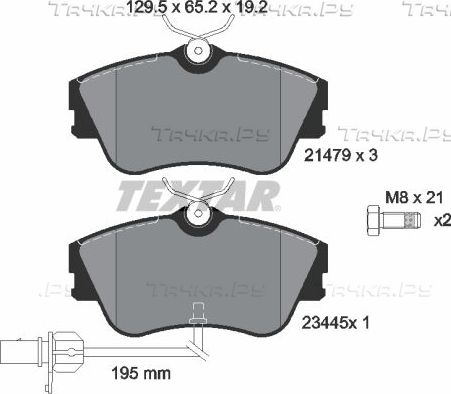 Тормозные колодки Textar Q+ передние для Volkswagen Transporter T4 1999-2003. Артикул 2147903