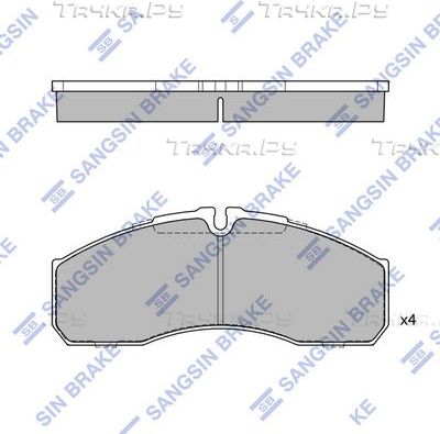 Тормозные колодки Sangsin Hi-Q передние для IVECO Daily III 1999-2007. Артикул SP4416