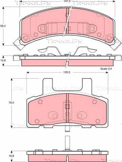 Тормозные колодки TRW передние для Chevrolet Astro 1989-2005. Артикул GDB1273