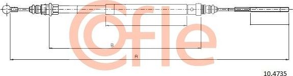 Трос ручника (тросик ручного тормоза) Cofle задний левый для Fiat Ulysse II 2002-2011. Артикул 92.10.4735