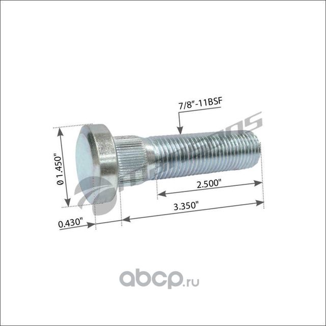 Болт колесный (Mansons). Артикул 100588