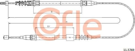 Трос ручника (тросик ручного тормоза) Cofle. Артикул 11.5769
