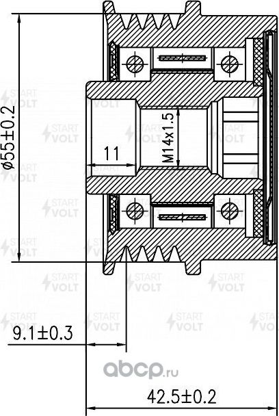 Муфта генератора обгонная StartVOLT. Артикул SGP 1907