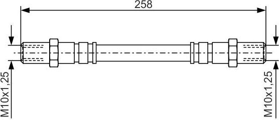Тормозной шланг Bosch задний для ВАЗ 1111 Ока 1988-2008. Артикул 1 987 476 192