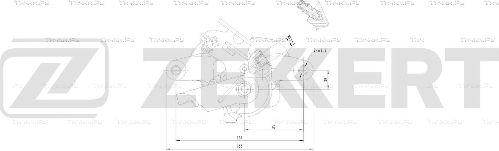 Тормозной суппорт Zekkert (алюминий) задний левый для Audi A3 II (8P) 2003-2013. Артикул BS-8310