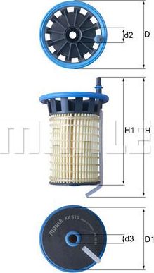 Топливный фильтр Mahle. Артикул KX 515