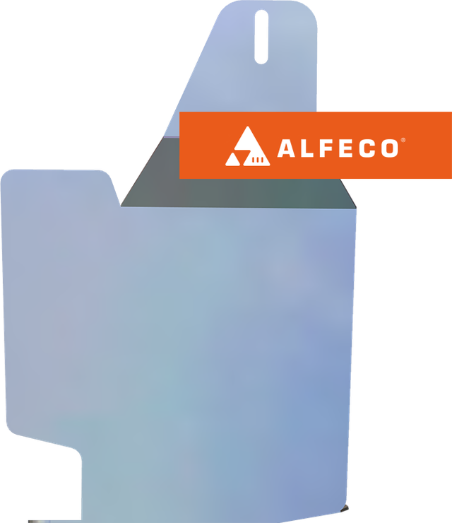 Защита алюминиевая Alfeco для КПП (боковой пыльник от грязи моторного отсека) Chery Tiggo 4 2017-2026. Артикул ALF.02.23al