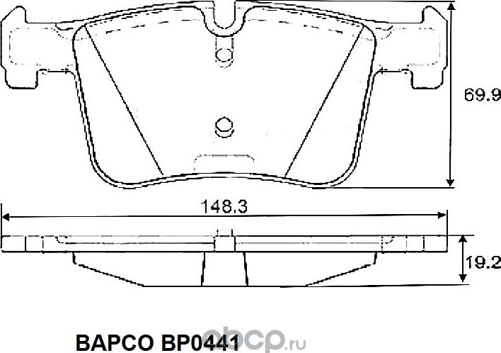 Колодки тормозные дисковые BP0441 передние, комплект, (Bapco) Bapco. Артикул BP0441