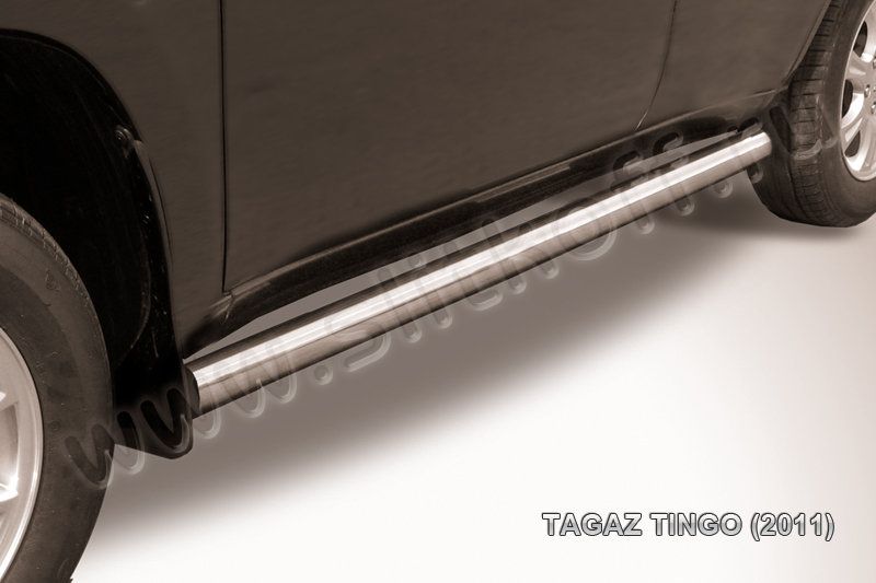 Пороги Slitkoff труба d76 для ТагАЗ Vortex Tingo 2011-2026. Артикул TIN004