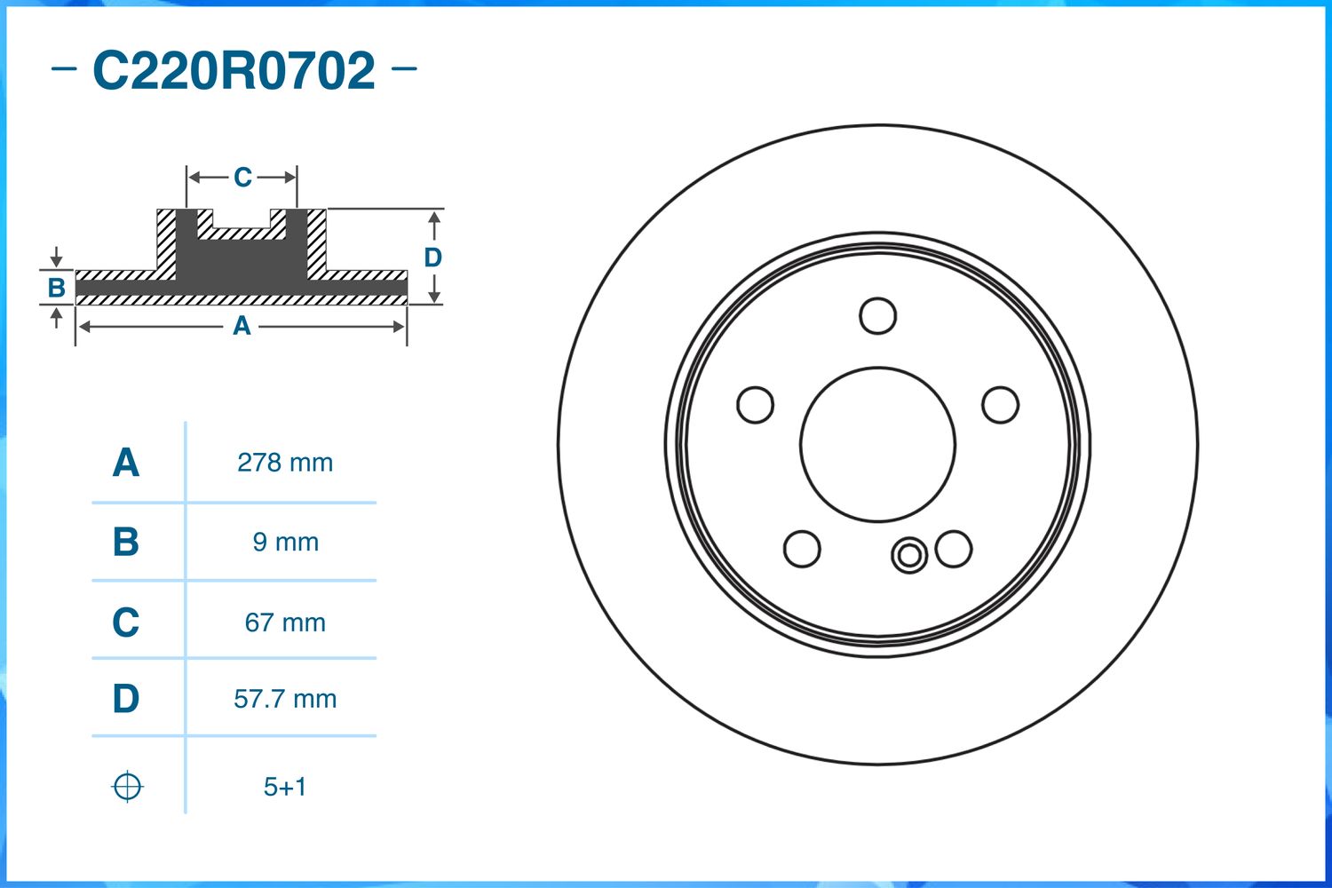 Диск тормозной задний (Cworks). Артикул C220R0702
