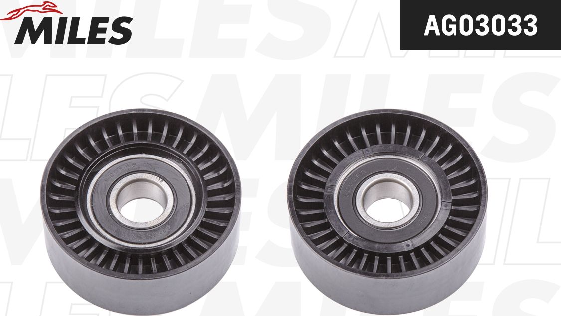 Натяжной ролик (натяжитель) приводного ремня Miles (полимерный материал). Артикул AG03033