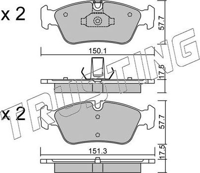 Тормозные колодки Trusting передние для BMW 3 IV (E46) 1998-2004. Артикул 269.0