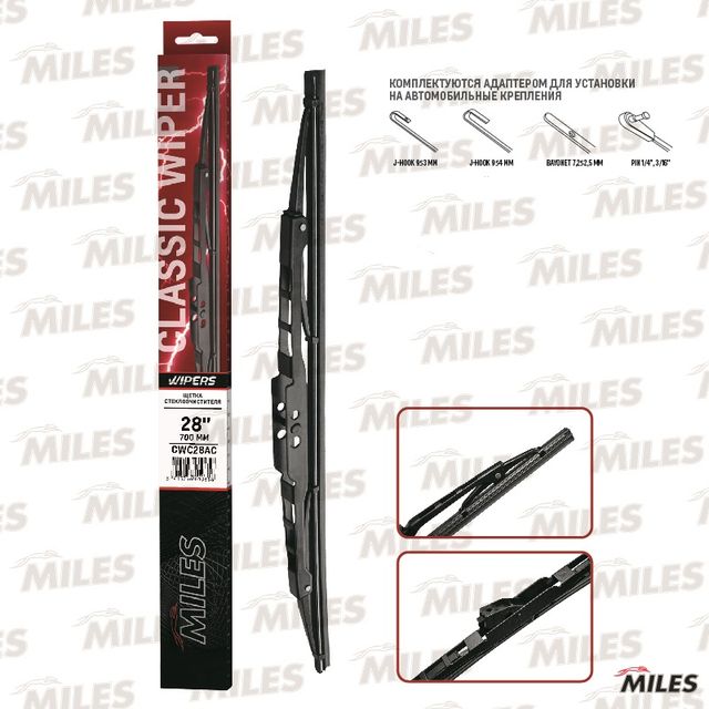 Щетка стеклоочистителя (дворник) Miles для Volkswagen Sharan I 1995-2010. Артикул CWC28AC