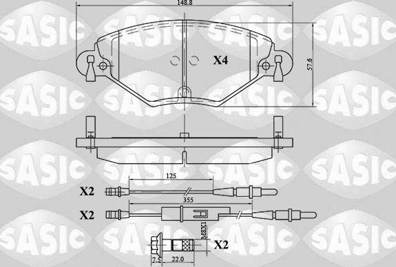 Тормозные колодки Sasic передние для Citroen C5 II 2008-2017. Артикул 6210035