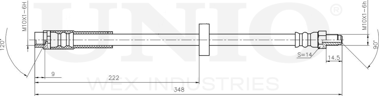 Шланг тормозной (Unio). Артикул BRH-10061