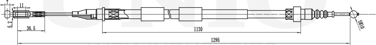 Трос ручного тормоза (Unio). Артикул CAB-60033