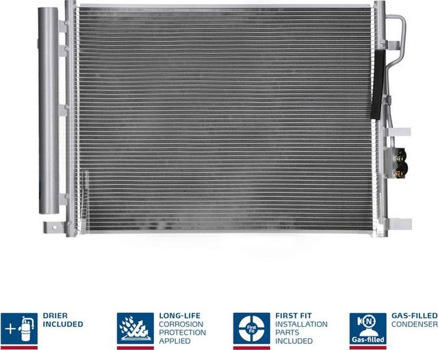 Радиатор кондиционера (конденсатор) Nissens (алюминий) для Hyundai Tucson III 2015-2026. Артикул 941290