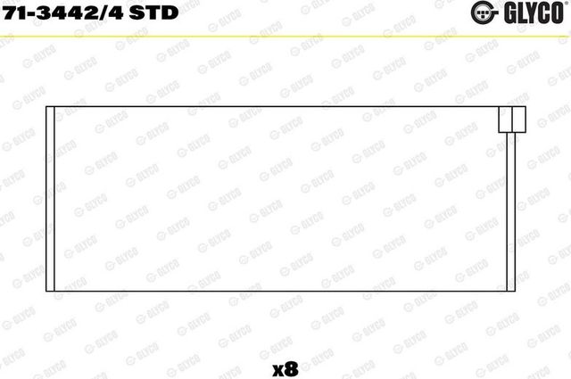 Вкладыши шатунные Glyco для Volkswagen Polo III 1994-2002. Артикул 71-3442/4 STD