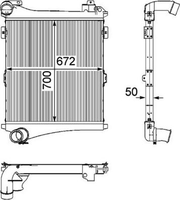 Интеркулер Mahle Premium для Renault Premium II 2005-2013. Артикул CI 179 000P