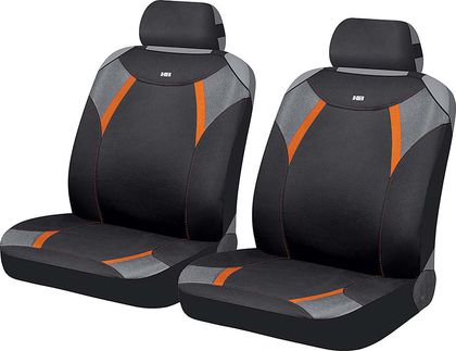 Накидки универсальные Hadar Rosen Viper на передние сидения авто, цвет Черный/Оранжевый/Серый. Артикул 21361