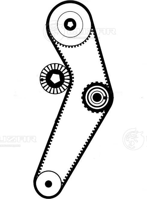 Комплект ремня ГРМ RENAULT LOGAN/SANDERO (Z 96) 8V 04- (с помпой) (Luzar). Артикул LWP 0909