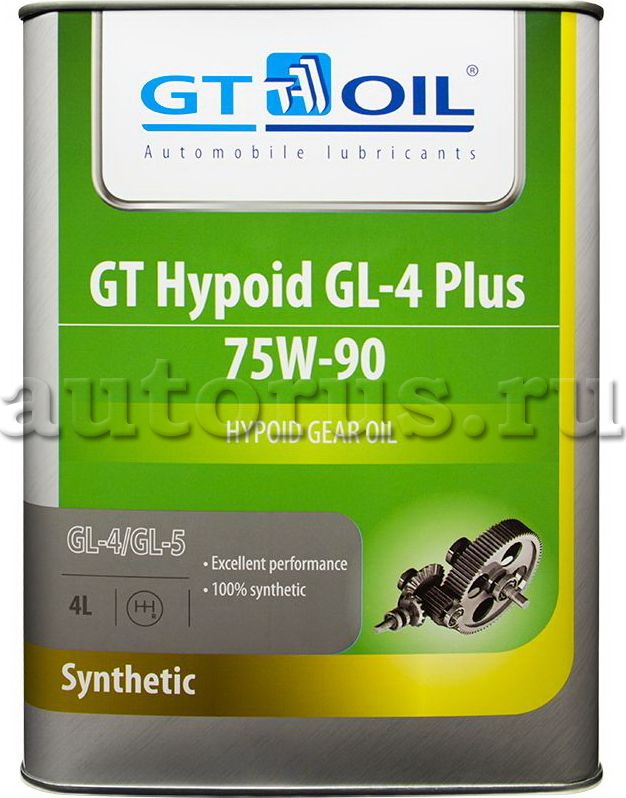 Масло транс. GT Hypoid GL-4 Plus  SAE 75W-90  API GL-4/GL-5  4 л (GT OIL). Артикул 8809059407998