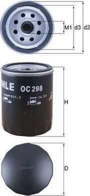 Масляный фильтр Mahle. Артикул OC 298