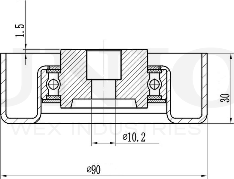 Ролик поликлинового ремня направляющий (Unio). Артикул TNS-10127