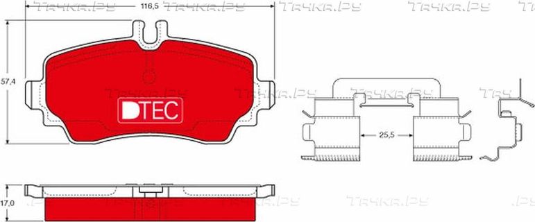 Тормозные колодки TRW DTEC COTEC. Артикул GDB1293DTE