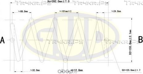 Пружина подвески G.U.D.. Артикул GCS072954