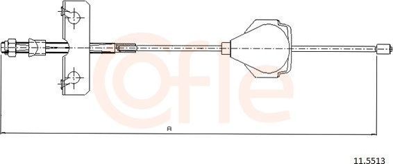 Трос ручника (тросик ручного тормоза) Cofle. Артикул 11.5513