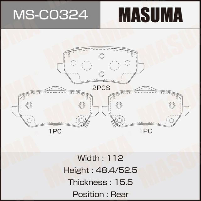 Колодки дисковые MASUMA Masuma. Артикул MSC0324