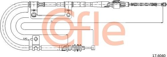 Трос ручника (тросик ручного тормоза) Cofle. Артикул 17.6040
