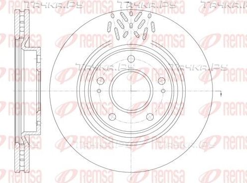 Тормозной диск Remsa передний для Mitsubishi Grandis 2004-2011. Артикул 6996.10