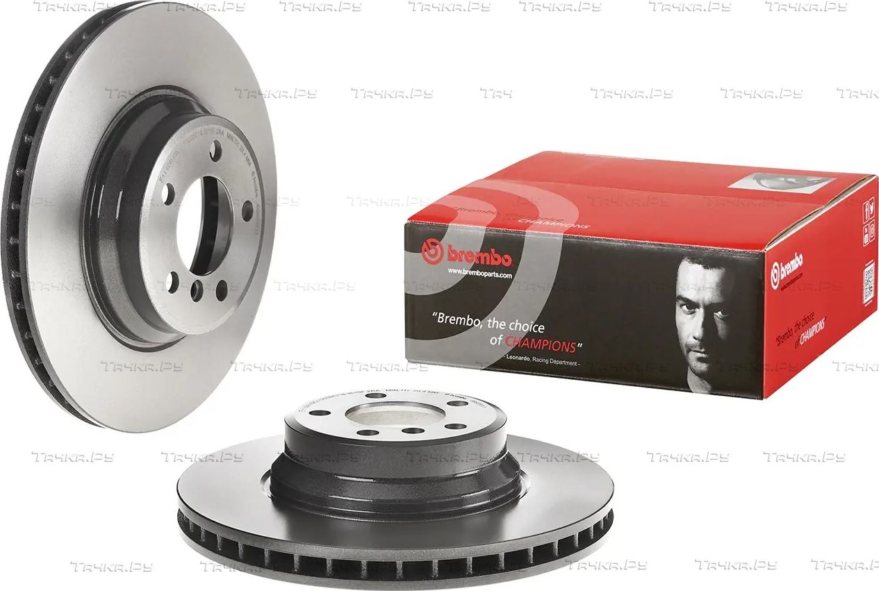 Тормозной диск Brembo PRIME LINE - UV Coated передний для BMW 7 IV (E65/E66) 2001-2008. Артикул 09.9355.11